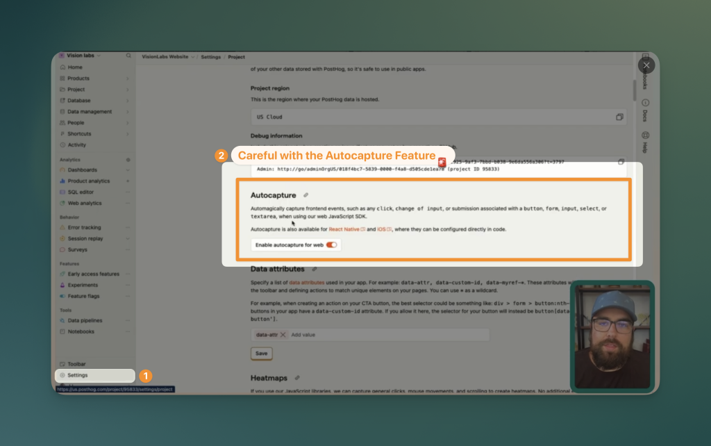 Autocapture events in PostHog